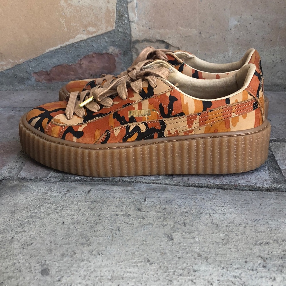 Fenty Puma Orange Camo creepers
